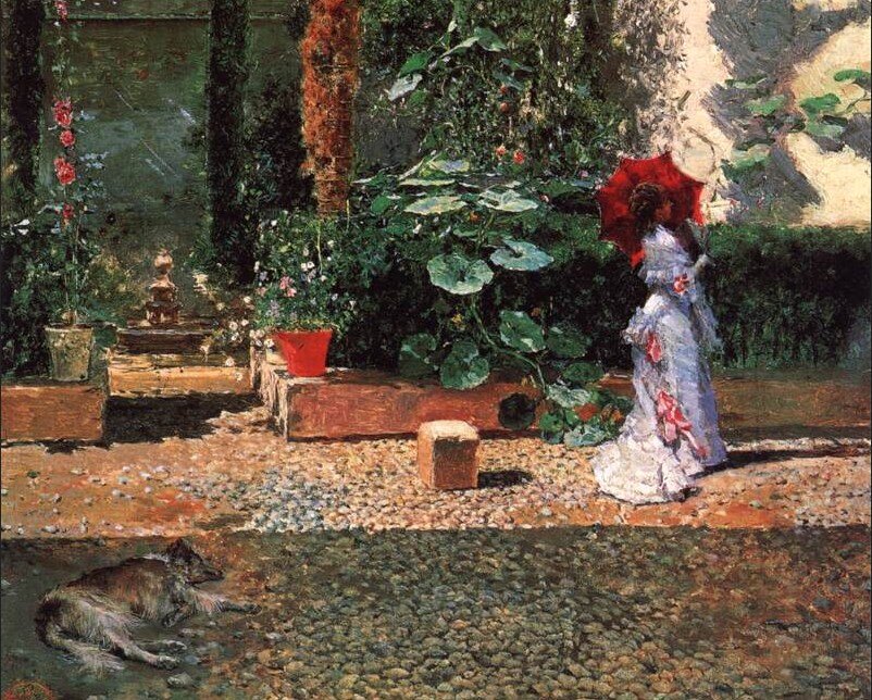 - Сад в усадьбе Фортуни, 1877, 40×28 см 