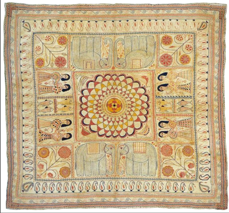 фото из открытого источника из интернета. Изображение древнего индийского стеганого одеяла - квилта