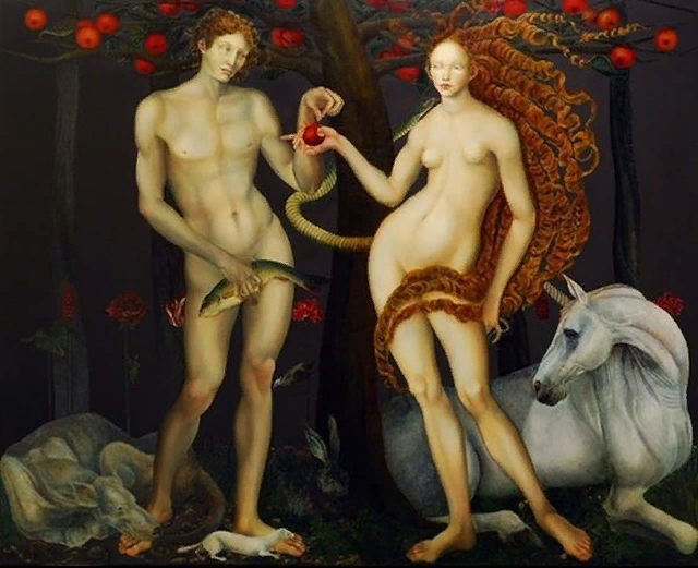 Адам и ева раскраска