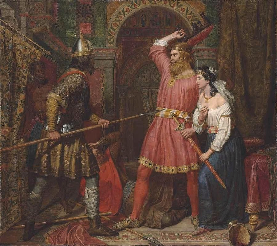 Убийство Альбоина, короля лангобардов. Картина Чарльза Ландсира (1859)