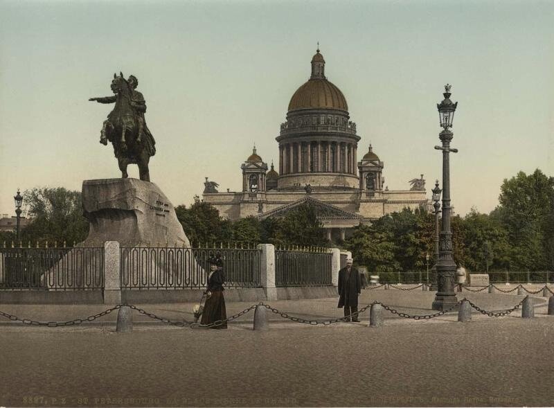 Памятник Петру I на Сенатской площади и Исаакиевский собор
Неизвестный автор, 1900-е, г. Санкт-Петербург, Сенатская пл., МАММ/МДФ.
