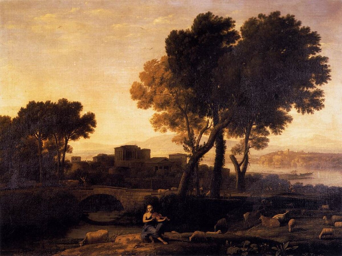 Аполлон, пасущий стада Адмета — Клод Лоррен, 1654 г. 