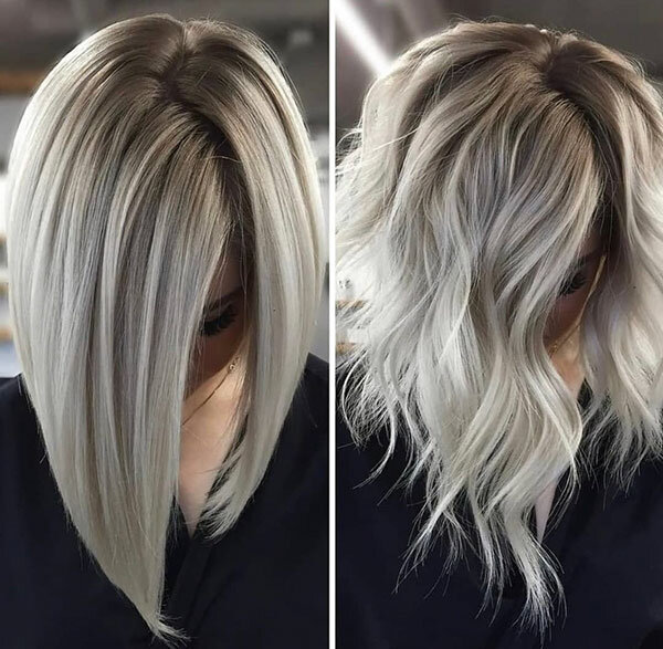 Вариант стрижки на средние волосы 