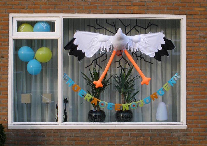 Аист принес мальчика.:) Редкое исключение-занавешенное окно.