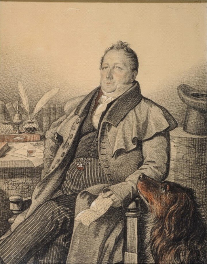 К. Гампельн. Портрет С. Л. Пушкина. Петербург, 1824 г. Бумага, карандаш итал., сангина, белила