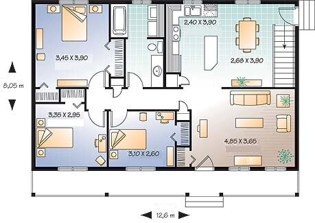 Планировка дома (оригинал на сервисе thehousedesigners) 