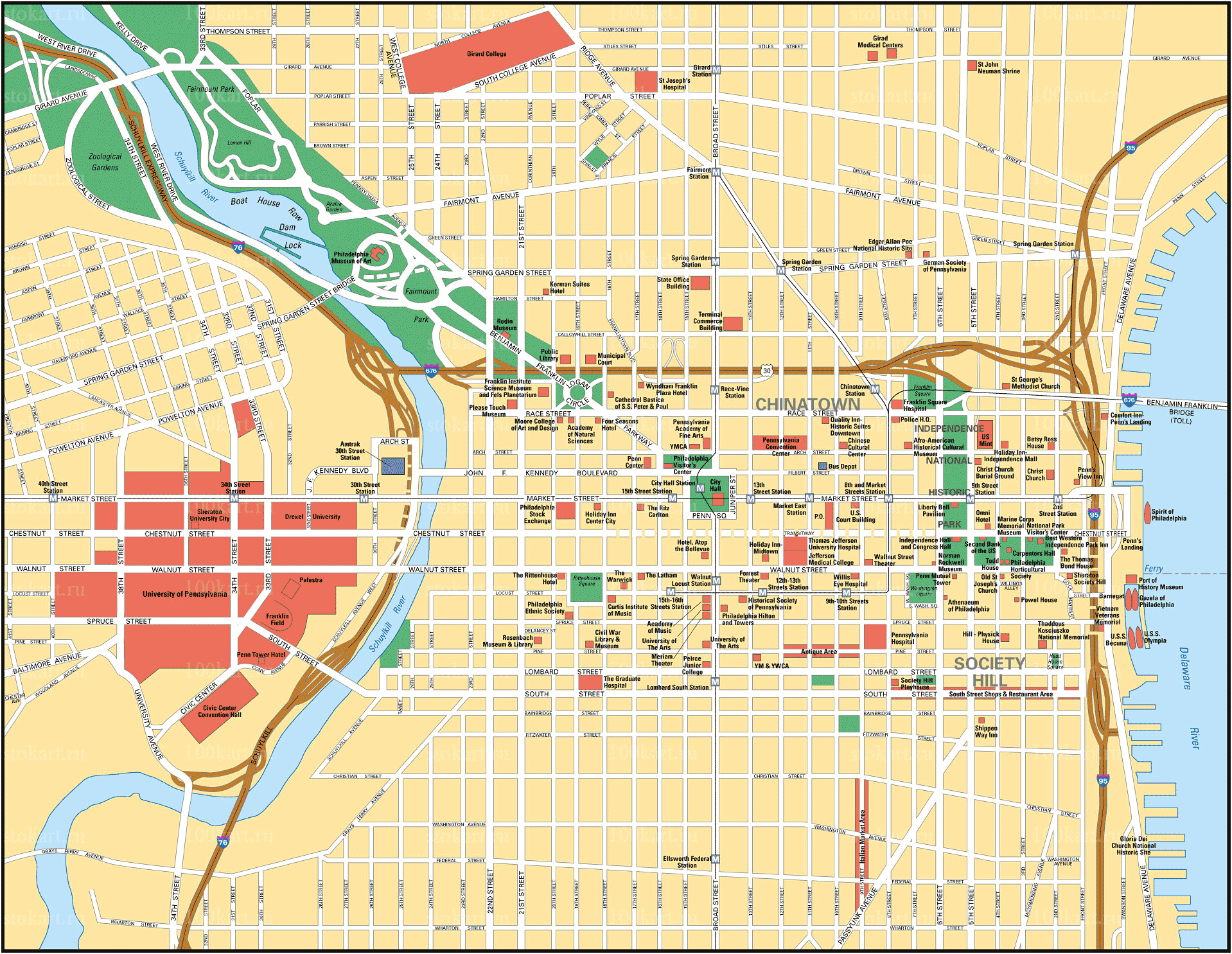 Карта города филадельфия
