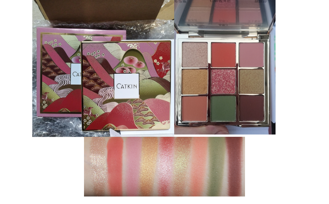 Внешний вид палетки теней и свотчи