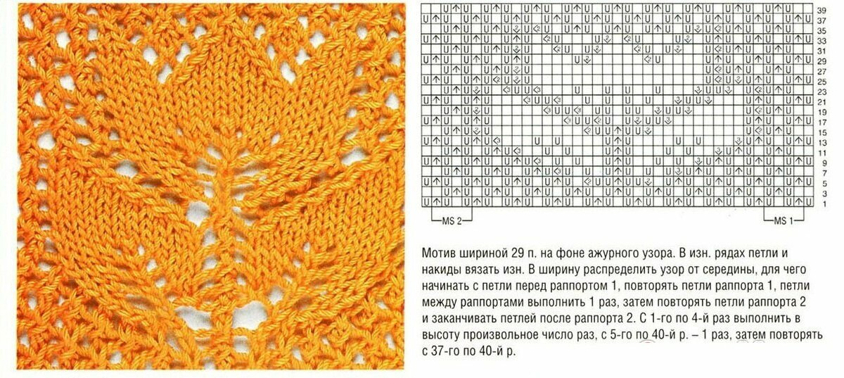 Ажурные цветы спицами со схемами