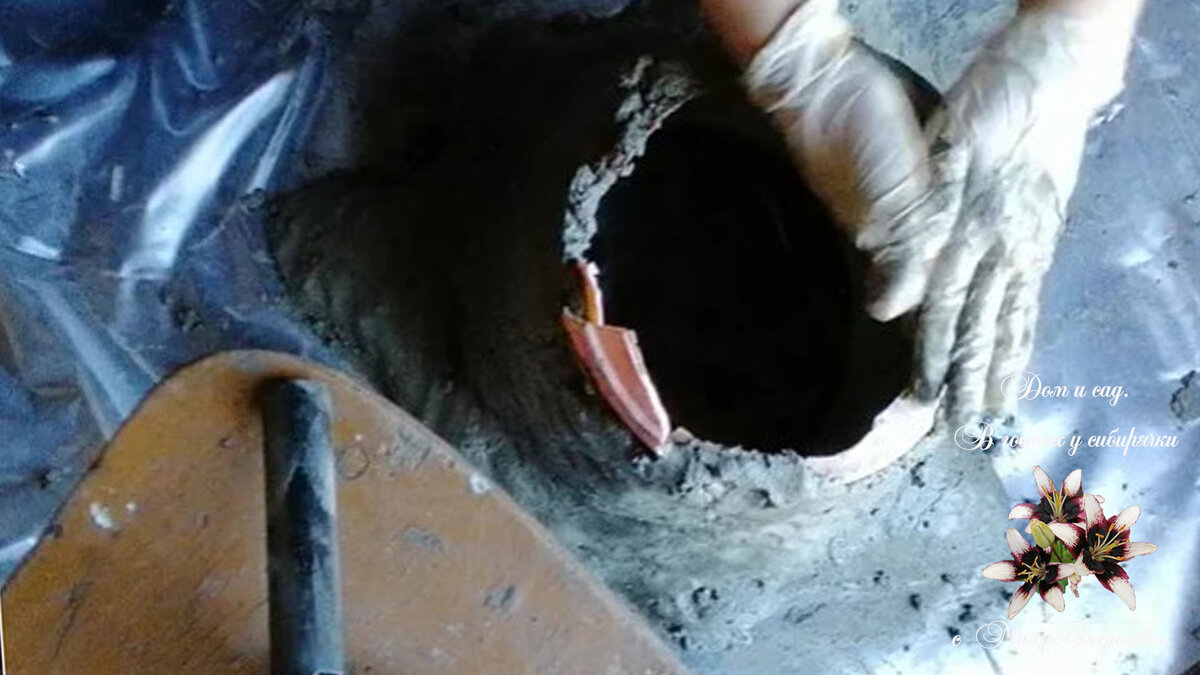 Пень из цемента и старого ведра своими руками. МК