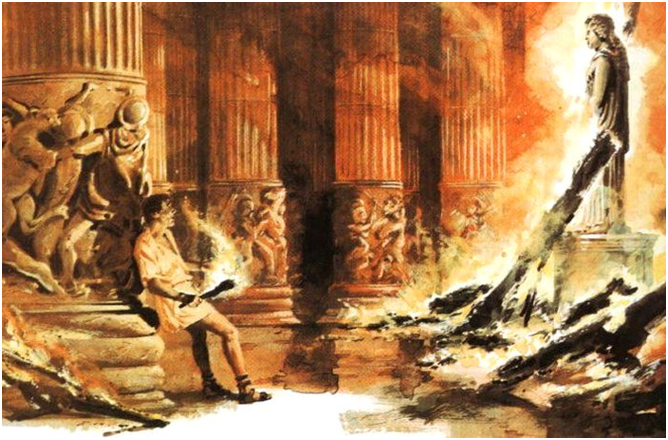 Поджог Геростратом  храма Артемиды. Источник: masterokblog.ru