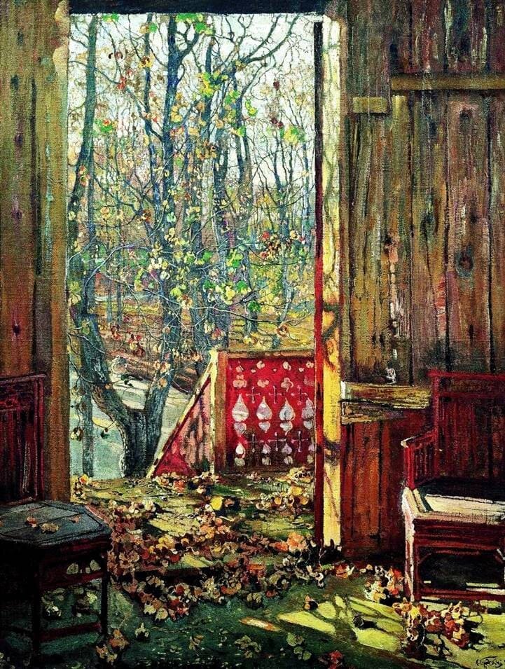 «Опавшие листья», 1915 год, Холст, масло. 98 x 76 см, Государственная Третьяковская галерея