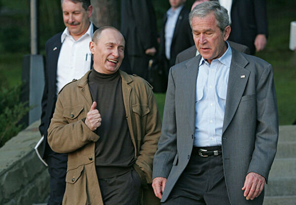 Путин и Дж. Буш мл.