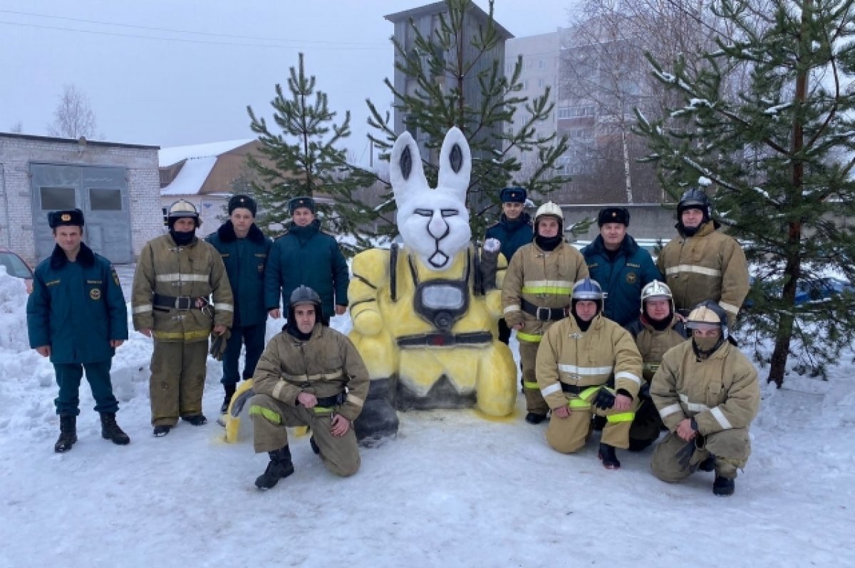    В Тверской области сотрудники МЧС оригинально представили символ 2023 года