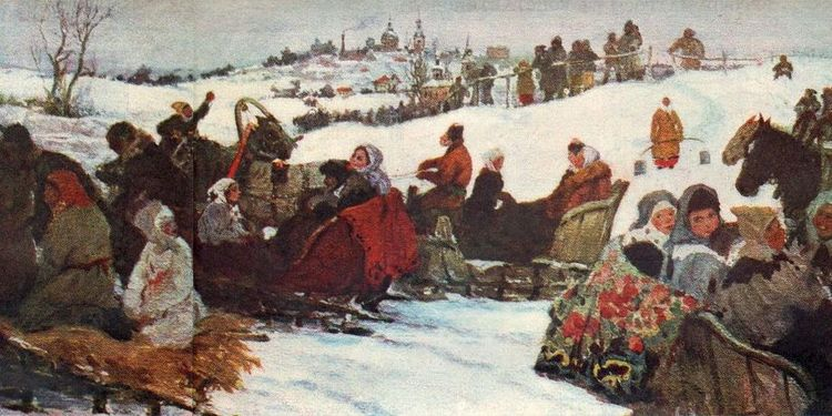 Александр Алексеевич Бучкури - Катание на святках. Холст, масло