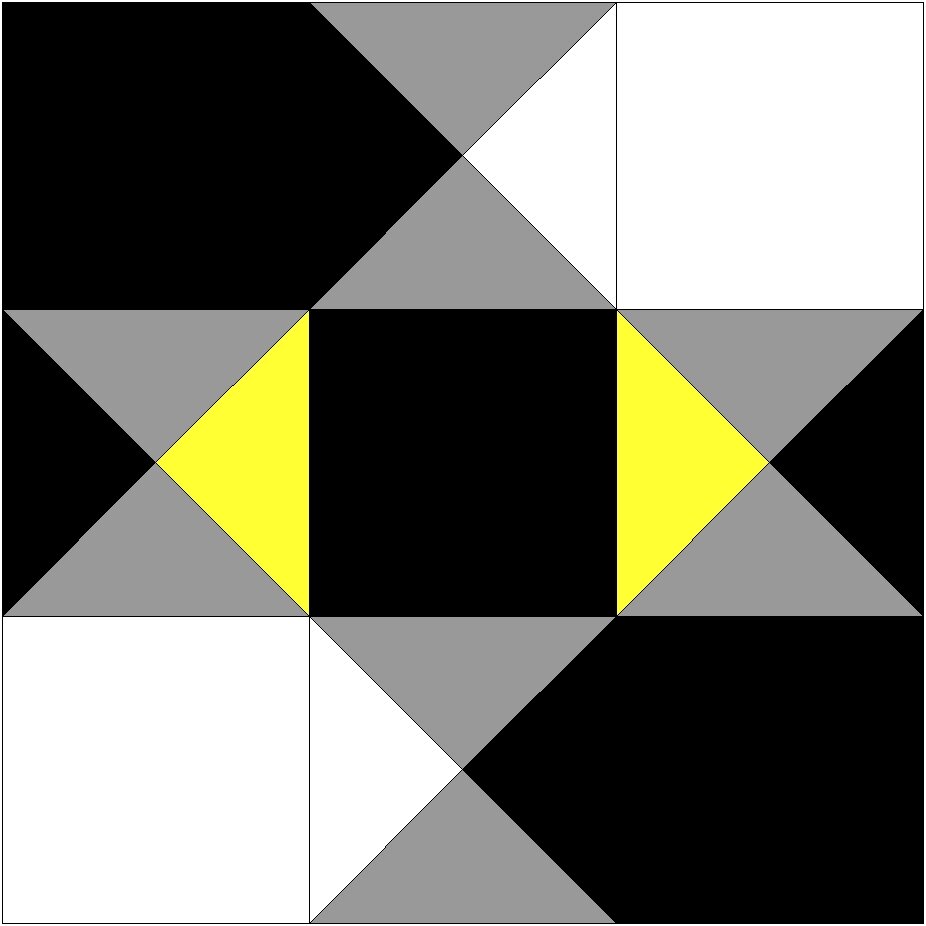 1 Лоскутный узор "абстракция" 3х3 квадрата 4 цвета 