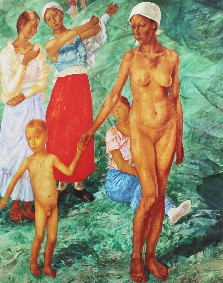 Утро. Купальщицы. 1917. Холст, масло, 161*129.