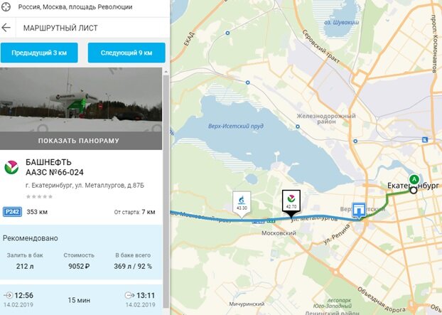 Карточка АЗС