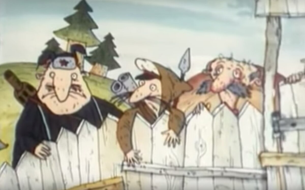 кадр  из мультфильма "Бабья работа"