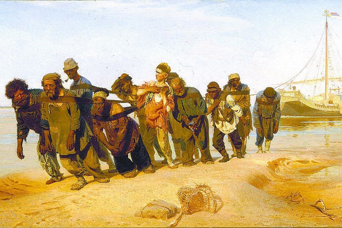 Бурлаки на Волге. Репин И.Е.
