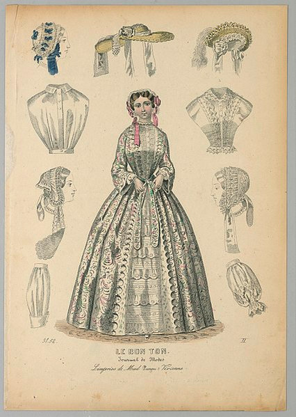 Модная иллюстрация из "Le Bon Ton", 1852. (сс) Wikimedia Commons