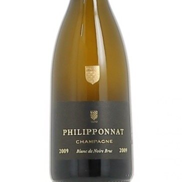  На этикетке шампанского Philipponnat указан год миллезима- 2009, указан сахар - Brut и указано, что это шампанское произведено из Пино нуар и Пино Менье - чёрные сорта - Blanc de Noir;