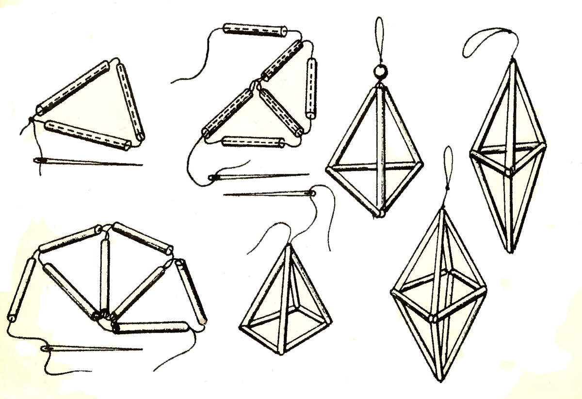 Схемы поделок из коктейльных трубочек