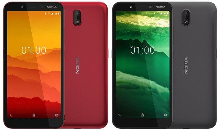 Nokia C1 будет выпускаться в красном и черном цвете.