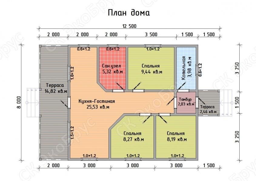 Рисунок 2. Планировка дома Карелия 2020 Д-6 