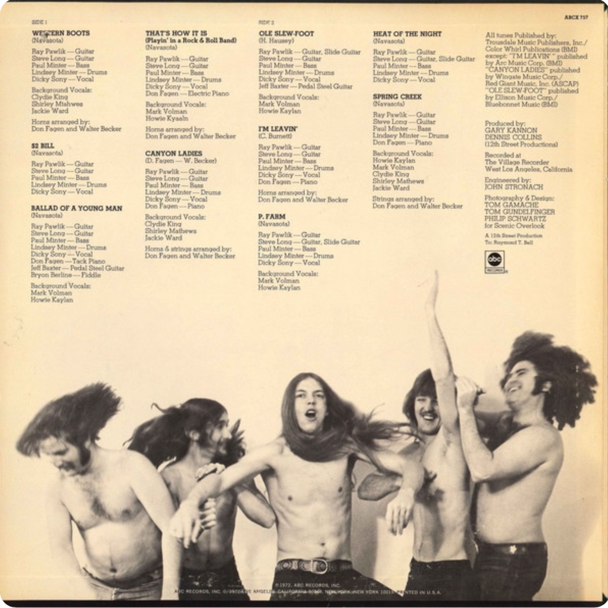 На фотографии: обратная сторона винилового издания альбома Rootin' группы Navasota