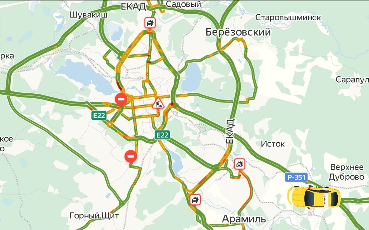 Скрин с Яндекс-навигатора