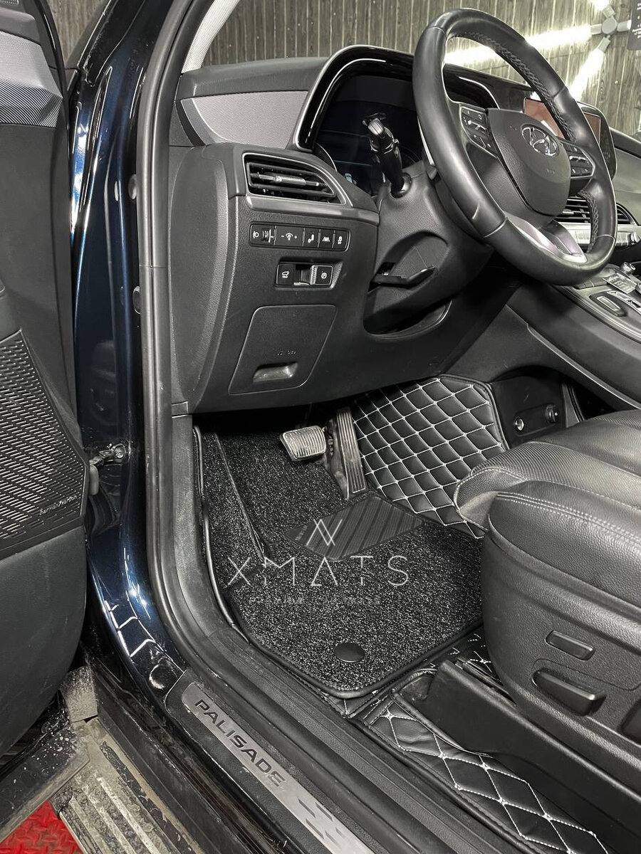 3D коврики из экокожи на Hyundai Palisade