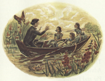 Эта иллюстрация из издания 1983 года хорошо отображает начало фильма - в плане идиллии