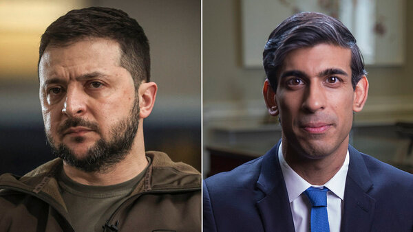 Риши Сунак, Владимир Зеленский (слева). Фото © Getty Images / Metin Aktas / Anadolu Agency, © Wikipedia
