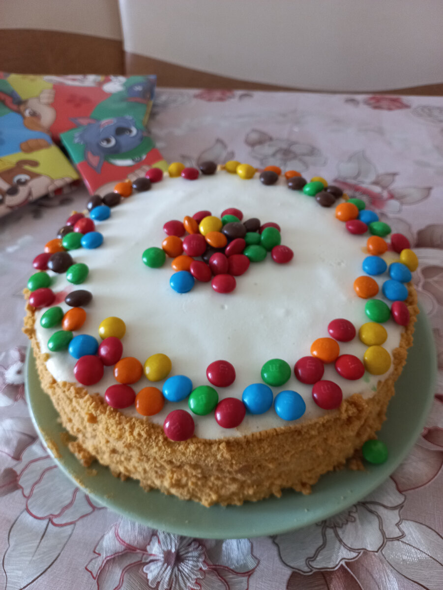 Медовик с творожным кремом на День рождения сына