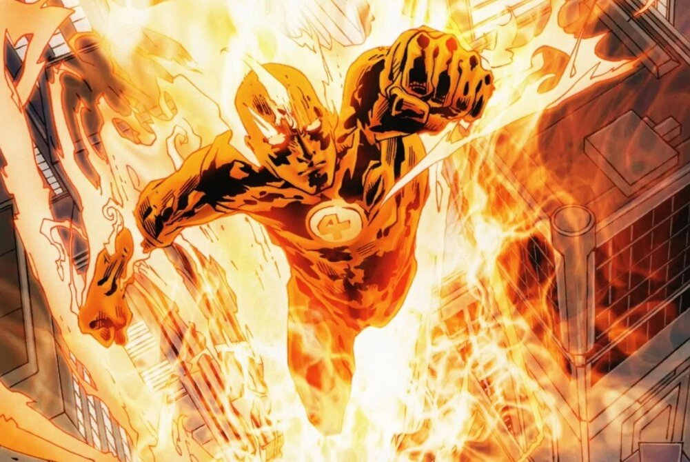     Человек-факел в комиксе Marvel