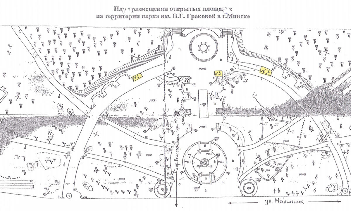 Площадка № 1 — велопрокат, № 3 — прокат роликов, самокатов и т. д., № 7 — прокат детских электромашинок. Источник: Минский городской центр недвижимости   