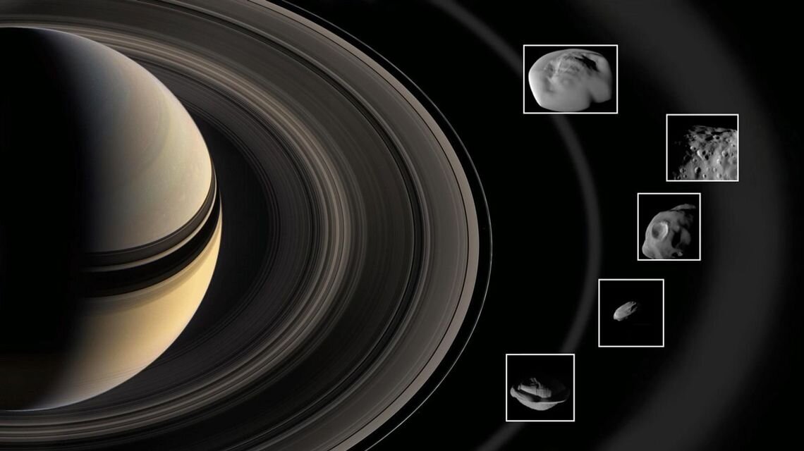 Атмосфера Сатурна. Фото Сатурна со спутника Кассини. Снимки Сатурна с Вояджера. Дафнис Спутник Сатурна.