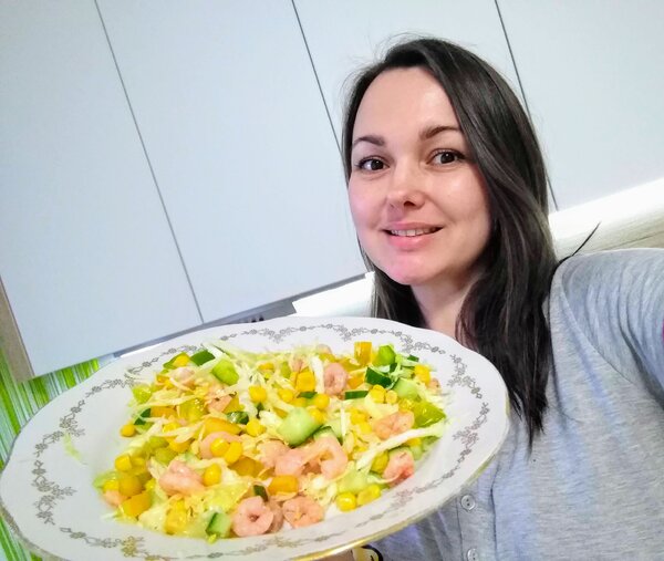 Салат с креветками