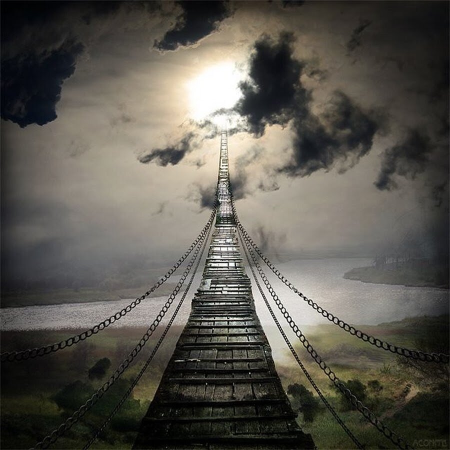 Нестандартные пути. Дорога к небесам. Путь в неизвестность. Дорога никуда. Сюрреализм мост.