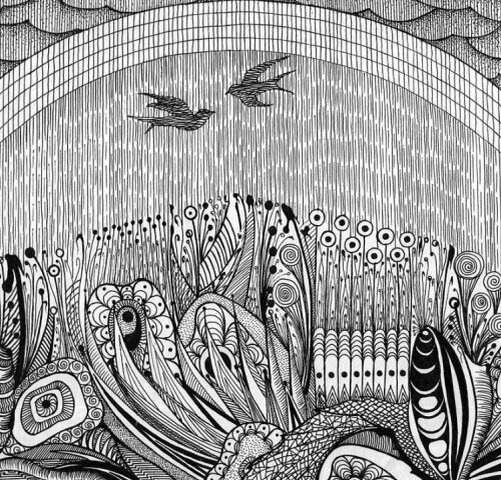 Графика. Космос. Гелевая ручка. 