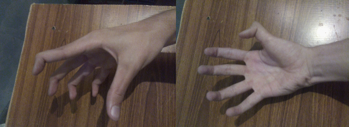 Развитые пальцы.