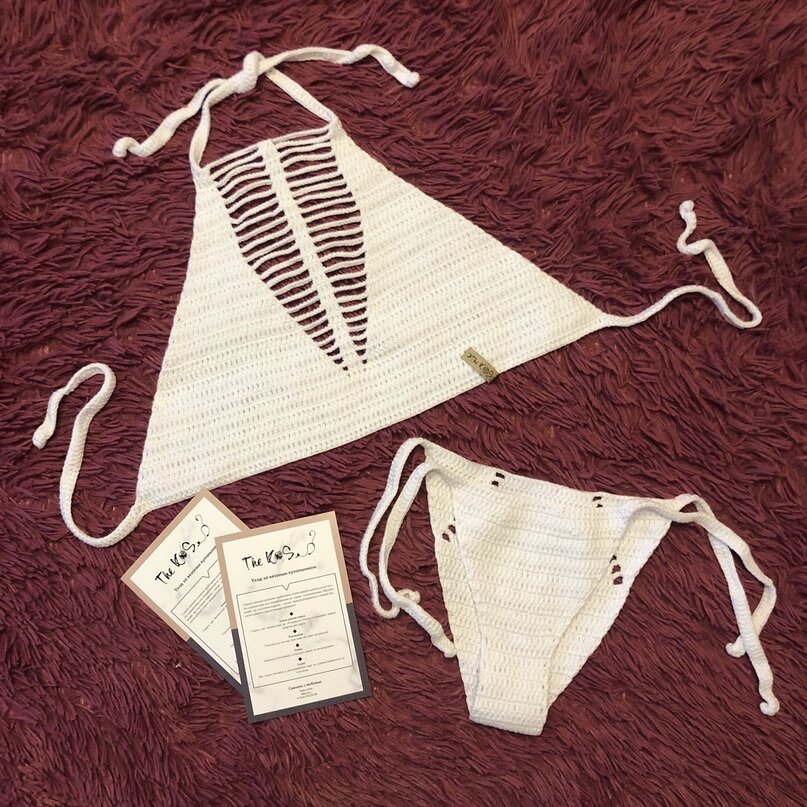 Вязаный купальник Bora-Bora. Цвет белый