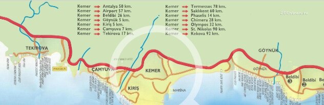              Карта региона Кемер