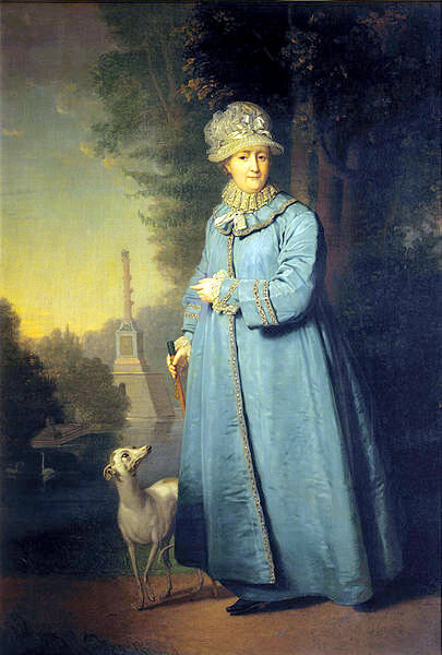 В.Боровиковский. Екатерина II на прогулке в царскосельском парке, 1794 г.