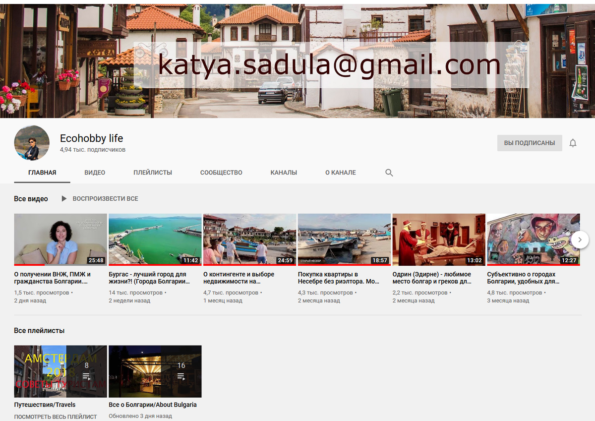 Скриншот канала Ecohobbylife