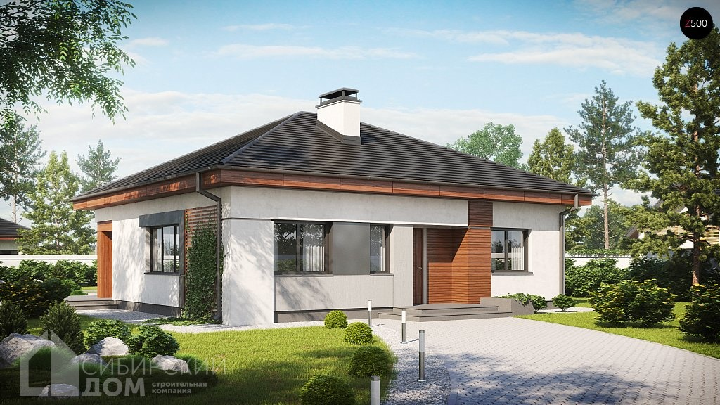 Одноэтажный дом из газобетона 100 м²