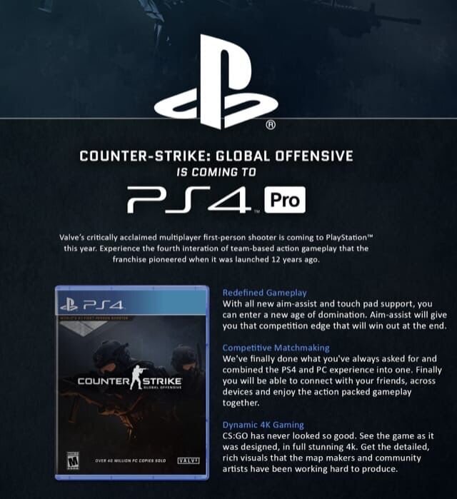 Что думаете на счет CSGO на PS4 Pro