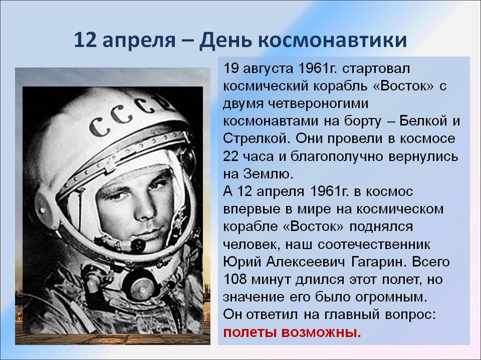 Время 12 апреля. День космонавтики. День Космонавта. 12 Апреля. Первый полет человека в космос