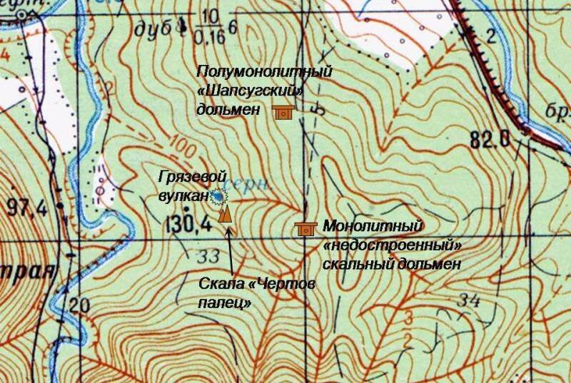 Шапсугская аномальная зона карта